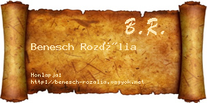 Benesch Rozália névjegykártya